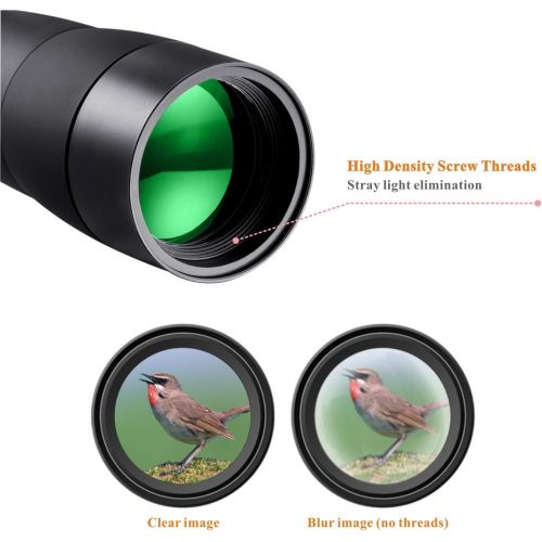  BEBANG 20-60x60 Spotting Scope for Bird Watching, Waterproof Zoom Scope with high Definition, FMC Coated Optical Lens, for Target Shooting, with a Tripod, Smartphone Adapter, Canon