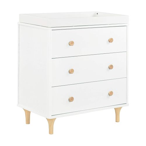  Babyletto Lolly 3-Drawer Changer Dresser with Removable Changing Tray, White / Natural