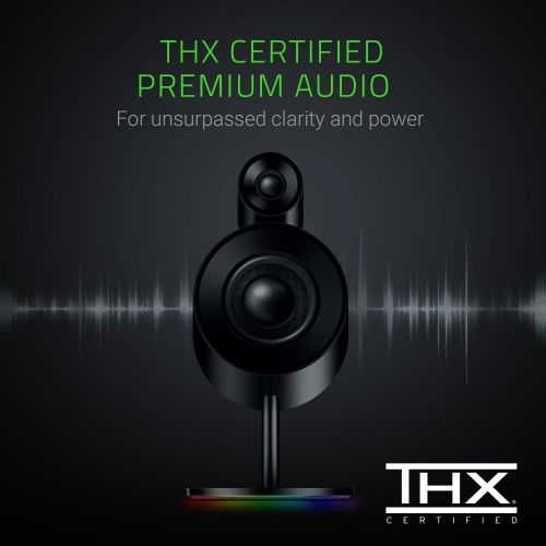 레이저 Razer Nommo Pro: THX Certified Premium Audio - Dolby Virtual Surround Sound - LED Illuminated Control Pod - Downward Firing Subwoofer - Powered by Razer Chroma - PC Gaming Speakers
