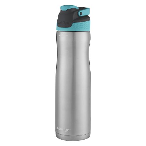  Contigo AUTOSEAL Chill Stainless Steel Water Bottles, 24 oz, SS/Iced Aqua & Iced Aqua, 2-Pack