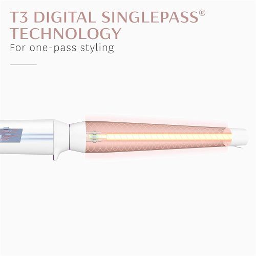  T3 - Whirl Convertible Interchangeable Tapered Styling Wand | Custom Blend Ceramic Convertible Barrel Professional Styling Wand for Long-Lasting, Beachy Waves|5 Adjustable Heat Set