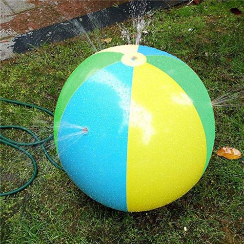  Batteraw Water Spray Ball, Outdoor Inflatable Beach Ball Outdoor Water Spray Balloon for Summer Swimming Party Pool Play Children Kids