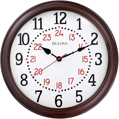  Bulova C4841 Station Master Wall Clock, Espresso Finish