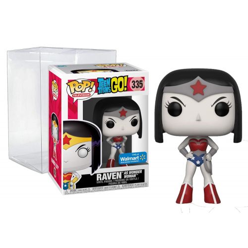  FunkoLLC Funko Pop! Bundle: Teen Titans Go! Raven as Wonder Woman (#335, Walmart Exclusive) with Protector
