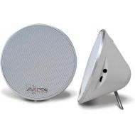Axess AXESS SPBP4401 Mono Wireless Bluetooth Cone Speaker with Pairing Capabilities, 2 Pack in White
