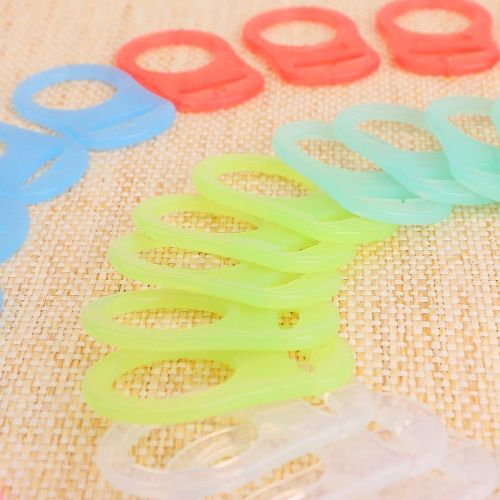  TINKSKY Tinksky 50pcs Assorted Soft Silicone Baby Dummy Pacifier Clips Holders Baby Nipple Rings in 10...