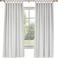 ChadMade 50“W x 96 L Polyster Linen Drapes with Thermal Blackout Lining Tab Top Curtain for Sliding Door Patio Door Living Room Bedroom, Black (1 Panel)