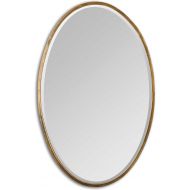 Uttermost 12894 Herleva Antique Plated Gold Oval Wall Mounted Mirror