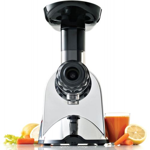  Omega Juicers NC900HDC Juicer Extractor and Nutrition Center Creates Fruit Vegetable & Wheatgrass Juice Quiet Motor Slow Masticating Dual-Stage Extraction with Adjustable Settings,