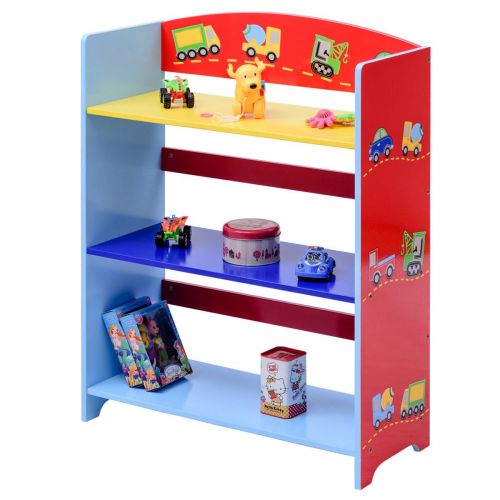  Caraya Kids Bookshelf Cars Rack Adorable Corner Book Organizer 3-Tier