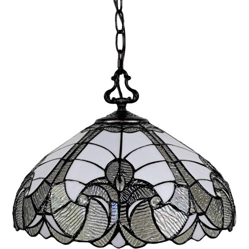  Amora Lighting AM297HL16 Tiffany Style White Hanging Lamp 16 Inches Wide, 16
