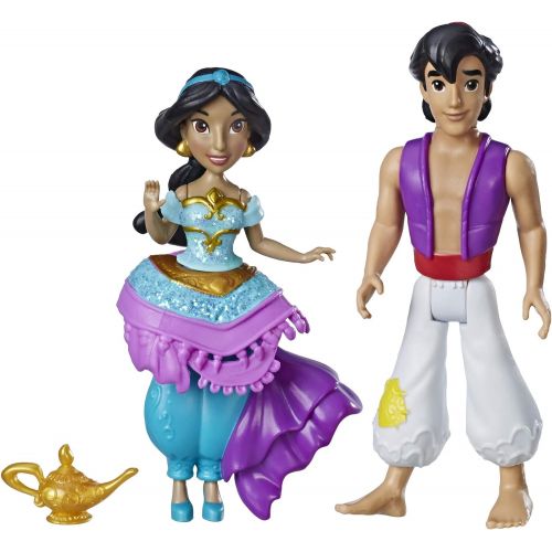 디즈니 Disney Princess Jasmine & Aladdin, 2 Dolls, Royal Clips Fashion, One-Clip Skirt