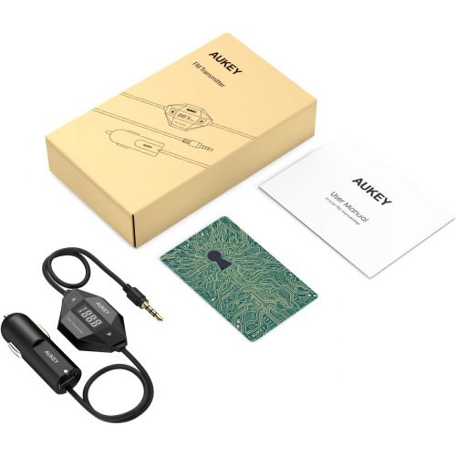  [아마존베스트]AUKEY FM Transmitter, Radio Adapter Car Kit with USB Car Charger, Compatible with iPhone 6 / 6 Plus / 6S / 6S Plus / Galaxy S8 / S8 Plus / S7 / S7 Edge