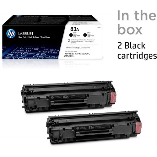 에이치피 HP 83A (CF283AD) Black Original Laserjet Toner Cartridges, 2 Pack