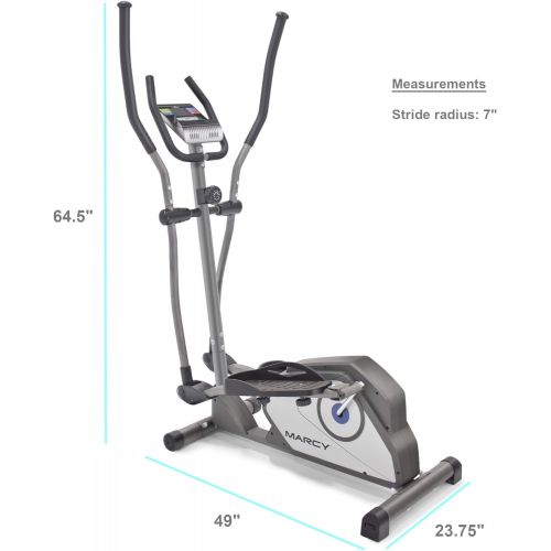  Marcy Magnetic Elliptical Trainer Cardio Workout Machine with Transport Wheels NS-40501E