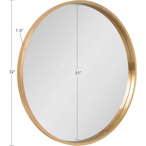  Kate and Laurel Travis Round Wood Accent Wall Mirror, 21.6 Diameter, Black
