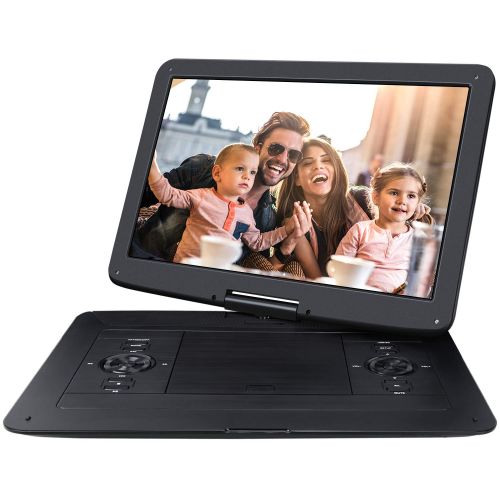  NAVISKAUTO 17.9 Portable DVD Player HD DVD Player Large Swivel 15.6 Screen Support 7 Hours 128GB USB SD Sync Screen AV Out & in Stereo Sound Region Free