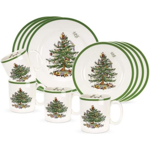  Spode Christmas Tree 12-Piece Dinnerware Set, Service for 4