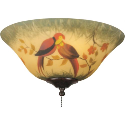  Fanimation G439 Glass Bowl, 13-Inch, Hand-Painted Parrot