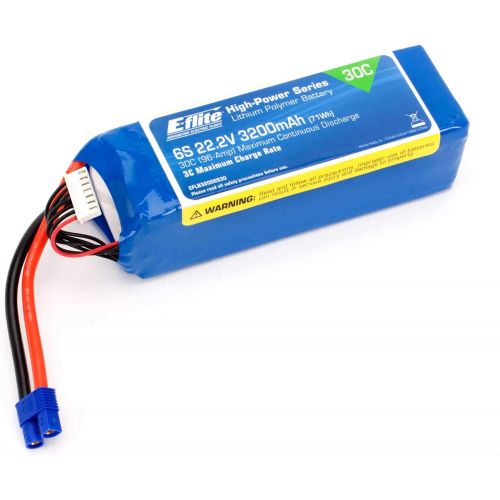  E-flite 3200mAh 6S 22.2V 30C LiPo 12AWG EC3 Battery