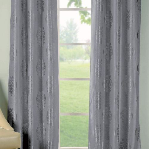  Duck River Textile Hastings Heavy Medallion Insulated Blackout Room Darkening Window Curtain Set of 2 Panels, 36 X 84 Inch, Taupe, 2 Piece