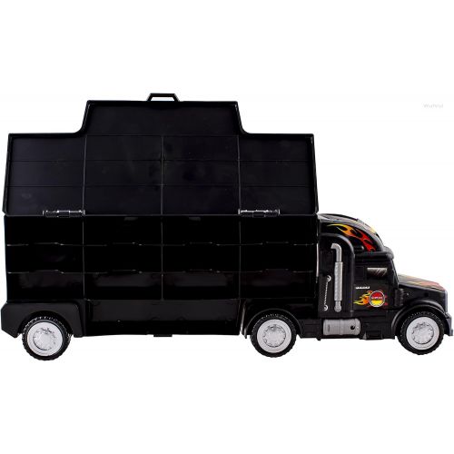  [아마존 핫딜] [아마존핫딜]WolVol Transport Car Carrier Truck Toy for Boys and Girls (includes 6 cars and 28 slots)