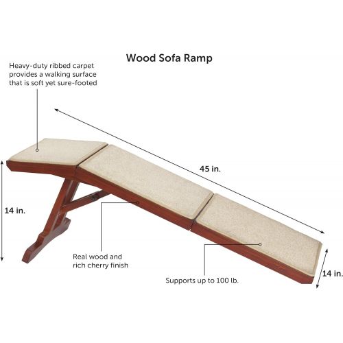  PetSafe Solvit Wood Sofa Ramp, 45 in. L Wood Pet Ramp Supports Cats and Dogs Up to 100 lb.