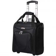 AmazonBasics Aerolite Carry On Under Seat Wheeled Trolley Luggage Bag for American Airlines, Delta and South West, Black