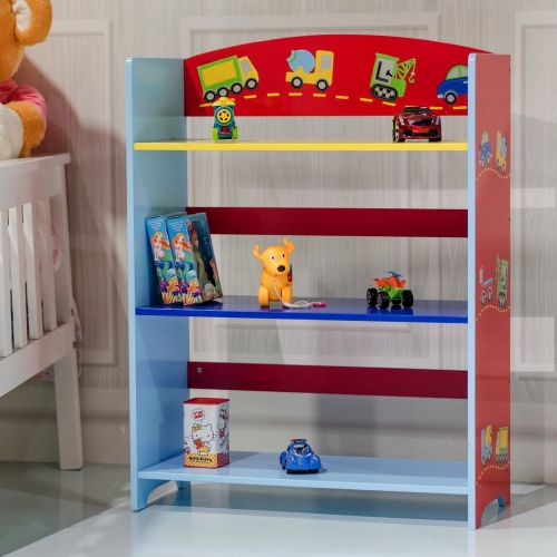  Caraya Kids Bookshelf Cars Rack Adorable Corner Book Organizer 3-Tier