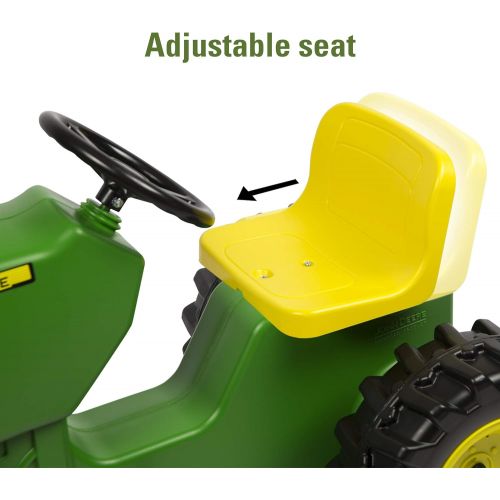  [아마존베스트]TOMY John Deere Pedal Tractor Green | Pedal Powered Ride-on Toy Tractor | Outdoor Fun For Toddler Boys and Girls | Inspire Creative Play with this Farm Toy