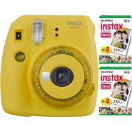Fujifilm Instax Mini 9 Instant Camera (Smokey White) with 2 x Instant Twin Film Pack (40 Exposures)