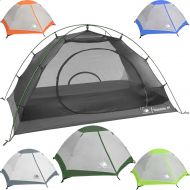 Hyke & Byke Yosemite 2 Person Backpacking Tent with Footprint - Lightweight Two Door Ultralight Dome Camping Tent