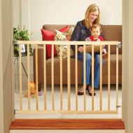 North States 103 Wide Extra-Wide Swing Baby Gate: Perfect for oversized spaces. No threshold and one-hand operation. Hardware mount. Fits 60-103 wide (27 tall, Sustainable Hardwood