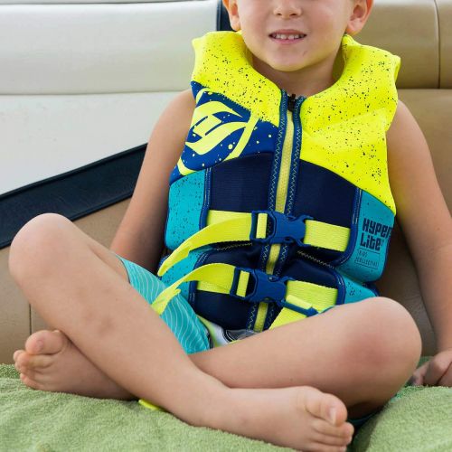  Hyperlitewake Hyperlite Child/Infant Life Vest, USCG Approved Level 70 Buoyancy Device 33-55 lbs; Bundle with Safety Whistle and Lanard