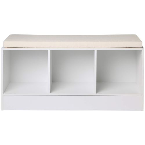  Clothes rack. AmazonBasics 3-Cube Entryway Shoe Storage Bench with Cushioned Seat, White