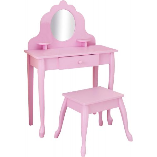 키드크래프트 KidKraft Medium Diva Table and Stool, Pink