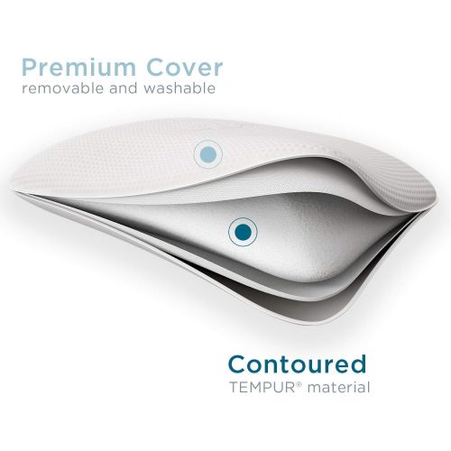 템퍼페딕 Tempur-Pedic TEMPUR Symphony Pillow, Soft Support, Adaptable Comfort Washable Cover, Assembled in the USA, 5 YR Warranty Standard White
