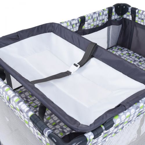 Costzon Baby Playard, 3 in 1 Convertible Playpen with Bassinet, Foldable Pack n Play with Changing Table, Music Box, Whirling Toys, Wheels & Brake, Large Capacity Basket, Oxford Ca