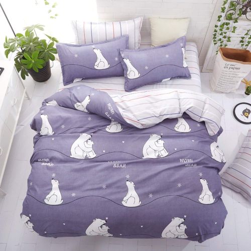  QianQianStore Grey Bedding Set Summer Bed linens 3or 4pcs/Set Duvet Cover Set Pastoral Bed Set Kids/Adult Bedding Bedclothes,sixu,Queen