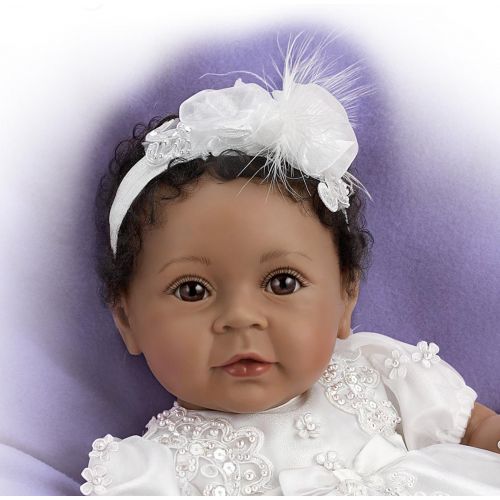  The Ashton-Drake Galleries Baby Girl Doll with Hand Rooted Hair: Weighted for Realism