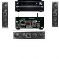 Klipsch KL-6504-THX In-Wall LCR Speaker(3-Each) Onkyo TX-NR838 7.2 Channel Network- White