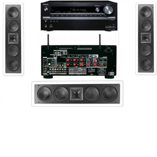클립쉬 Klipsch KL-6504-THX In-Wall LCR Speaker(3-Each) Onkyo TX-NR838 7.2 Channel Network- White