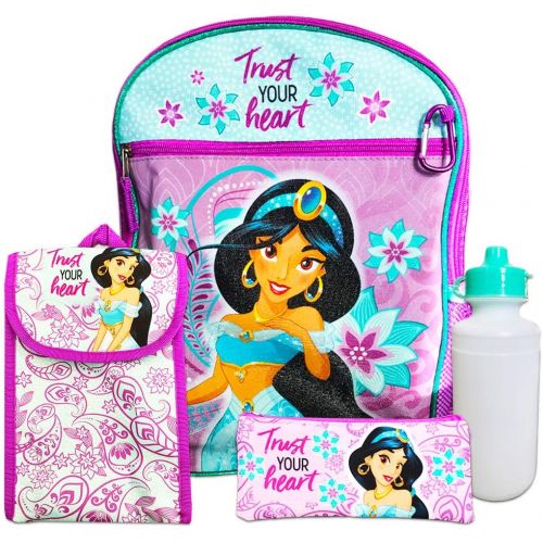 디즈니 Disney Princess Jasmine Backpack 8 Pc Set with 16 Backpack, Lunch Bag, and More