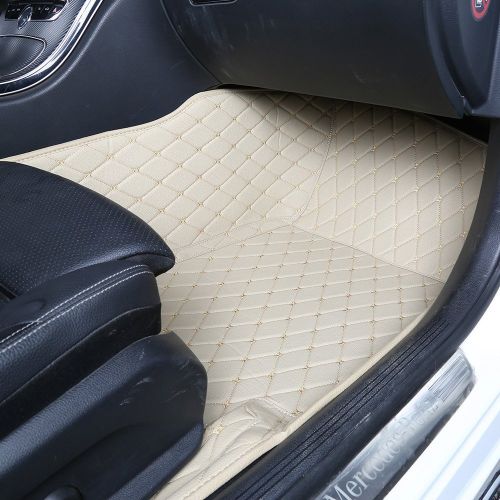  Worth-Mats Custom Fit Luxury XPE Leather Waterproof Floor Mat for Chevrolet Camaro 1lt 2016-2017, Beige