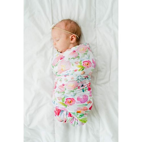  ADDISON BELLE Premium Knit Swaddle Blanket Oversized 47 inches x 47 inches - Best Ultra Soft & Breathable (Watercolor Floral)