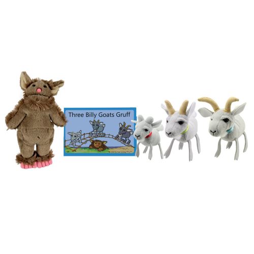  The Puppet Company Traditional Story Sets Three Billy Goats Gruff & Troll Book and Finger Puppets Set