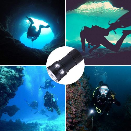  Bluehorse Dive Light, 18000 Lumen Ipx8 Waterproof Diving Flashlight, 7 Modes 120 Wide Beam 500m Light Irradiation Range Underwater 80m Led Flashlight Submersible Lights Professional Photogra