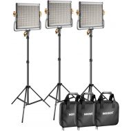 Neewer 3-Pack Bi-color Dimmable 280 LED Video Light and Stand Lighting Kit with Battery, USB Charger and Carrying Bag - 3200-5600K,CRI 95+ LED Panel for Camera Photo Studio, YouTub