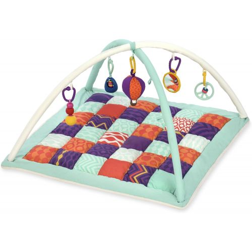  B. toys by Battat  Wonders Above Activity Quilt  Baby Play Mat Gym with 5 Hanging Toys for Newborns