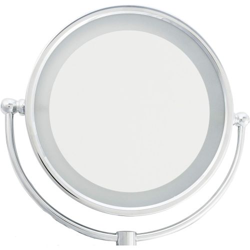  Danielle Creations Chrome LED Lighted Makeup Mirror with Wall Mount, 5X Magnification